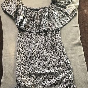 BNWT Lularoe Cici ruffle dress black white size XL